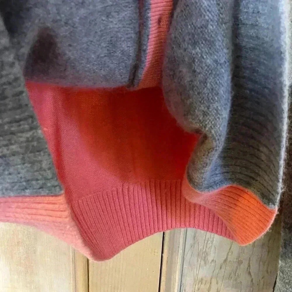 GAP Womens Angora Rabbit Hair Button Up Cardigan Sweater XL Gray Pink SP EXC - Picture 9 of 12